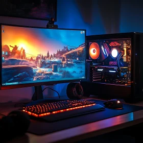 Vibrant Gaming Environment with RGB Lighting