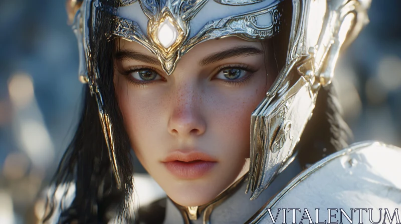 AI ART Portrait of a Woman in Fantasy Armor