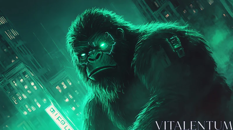 AI ART Futuristic Gorilla in Urban Setting