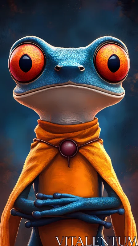 Fantasy Frog Illustration AI Image