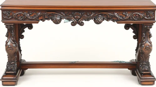 Antique Table with Intricate Woodwork