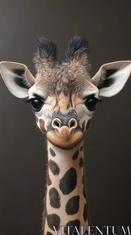 Expressive Giraffe Portrait AI Image