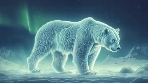 Arctic Bear with Aurora