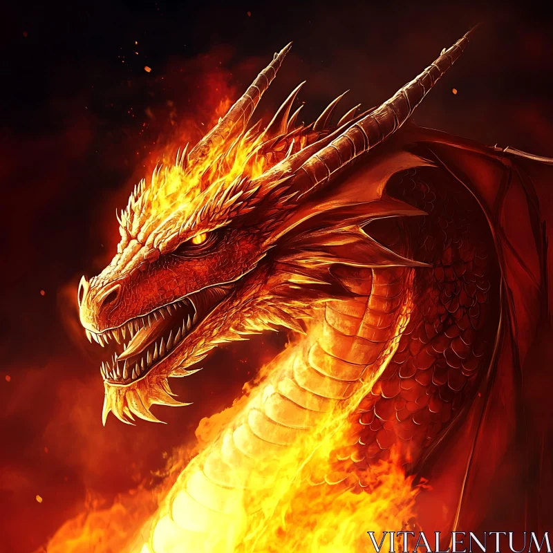 AI ART Dragon Ablaze: Fantasy Art