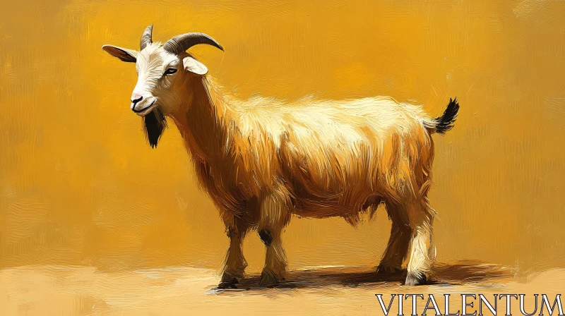 Goat Painting with Textured Brushstrokes AI Image