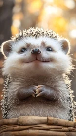 Adorable Hedgehog on Basket