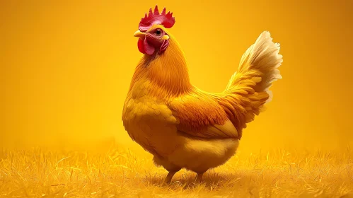 Golden-Hued Rooster Image