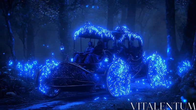 AI ART Blue Light Carriage Fantasy