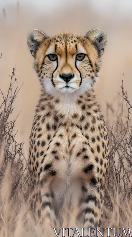 Regal Cheetah Portrait AI Image