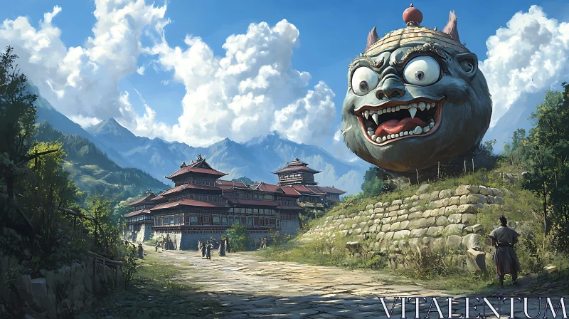 Whimsical Architecture and Cartoon Monster AI Image