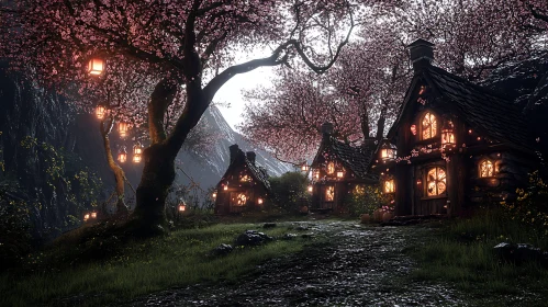 Fairytale Cottages and Blooming Cherry Trees