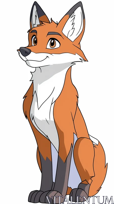 Fox Cartoon Drawing AI Image