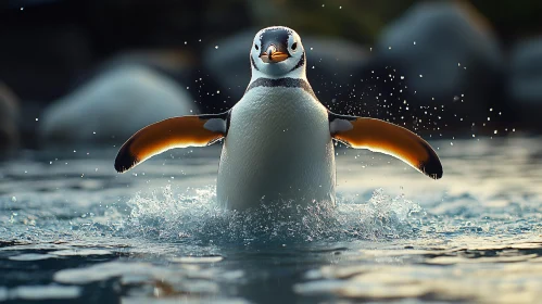 Energetic Penguin Splash