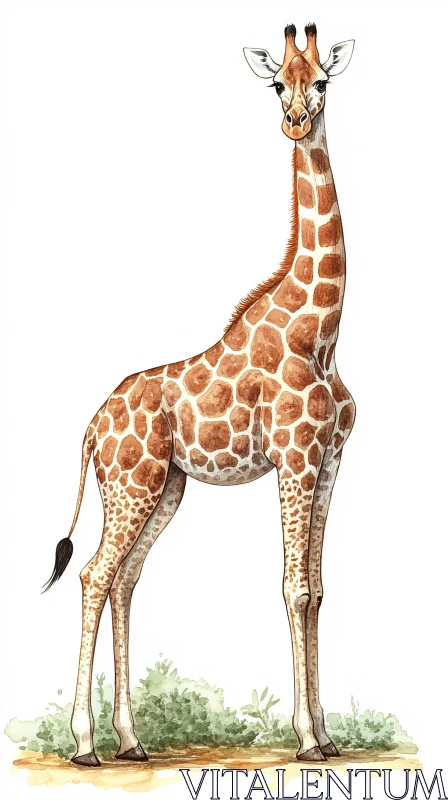 Artistic Giraffe Representation AI Image