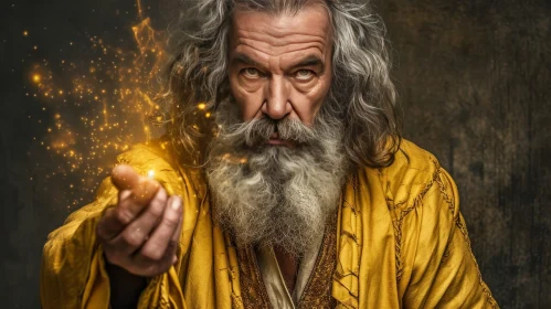 Enigmatic Portrait of an Old Man with White Hair and a Long Beard