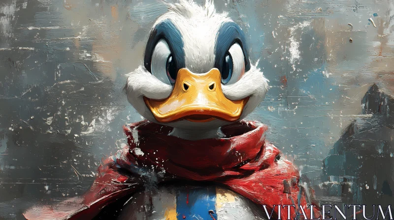 Whimsical Duck Portrait Art AI Image