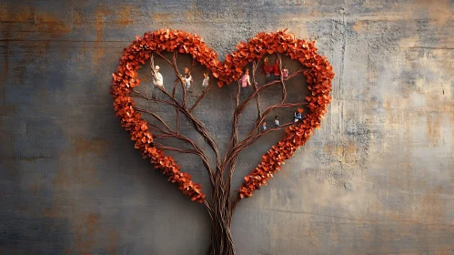 Heart Shaped Tree with People