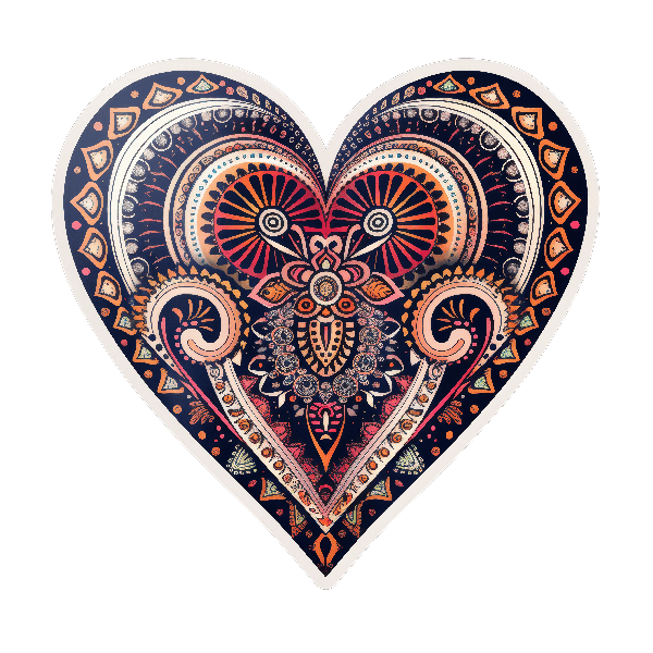 POD Design Ornate Mandala Heart Graphic