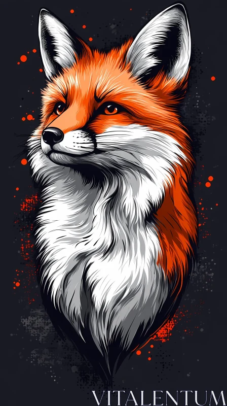 Intricate Fox Portrait Art AI Image