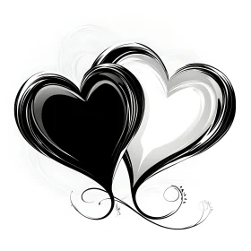 Intertwined Hearts Art - Love and Contrast
