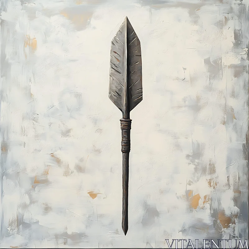 AI ART Monochromatic Spear Painting on Canvas