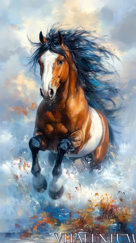 Artistic Galloping Horse AI Image