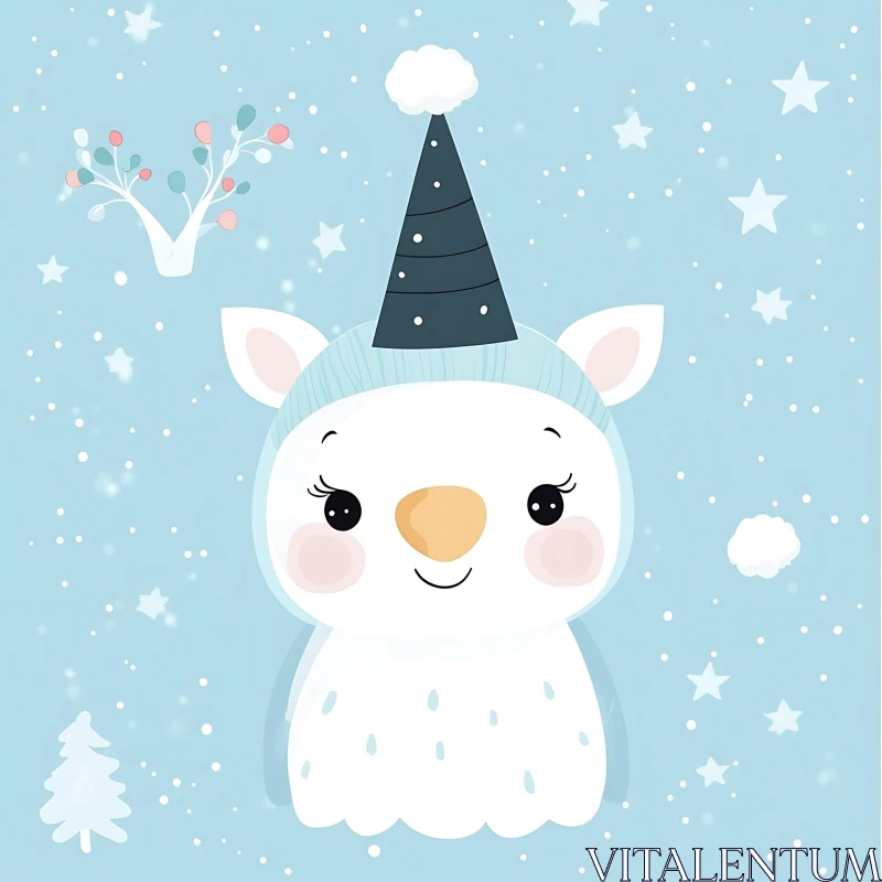 AI ART Cute Winter Cartoon Character