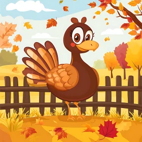 Whimsical Thanksgiving Turkey Cartoon