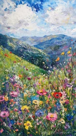 Mountain Meadow Filled with Colorful Wildflowers