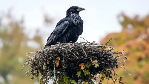 Raven in Nest