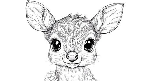 Endearing Sketch of a Young Deer