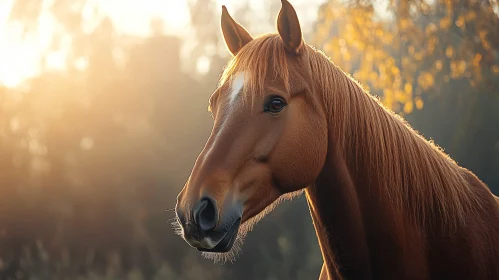 Majestic Horse in Golden Light