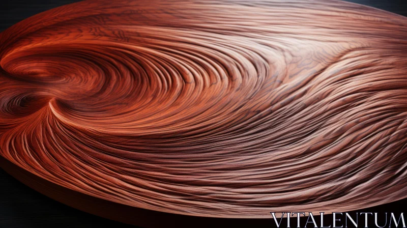 Abstract 3D Wood Grain Art with Red Swirls AI Image