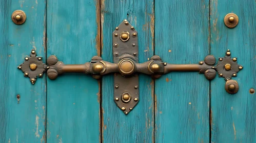 Vintage Door Security: Metal Lock Detail