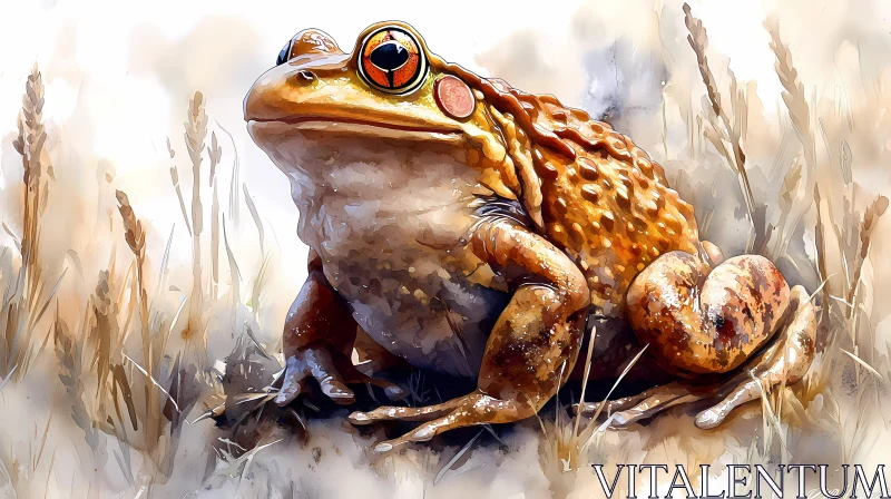 Artistic Frog Portrait AI Image