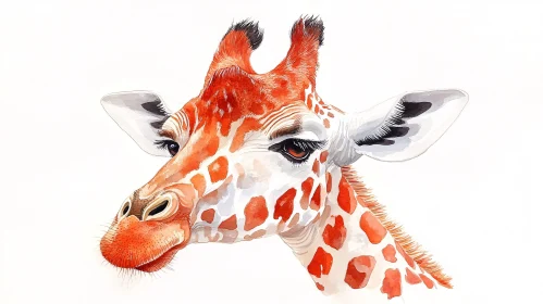 Giraffe Art in Watercolor Style