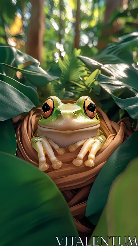 AI ART Frog in Tropical Habitat