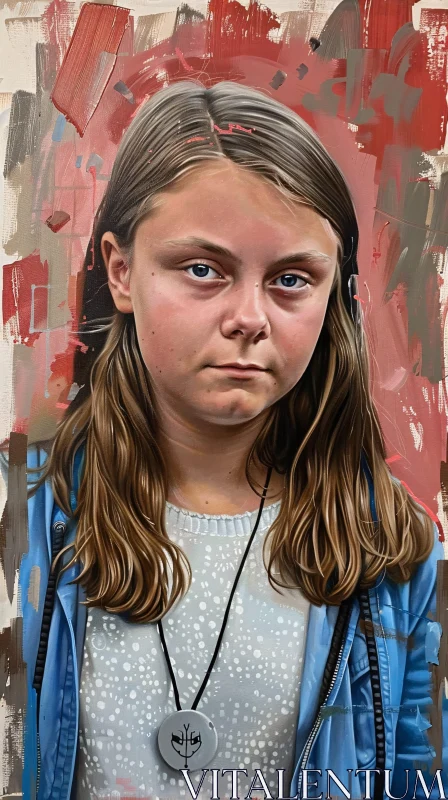 AI ART Greta Thunberg Art Painting