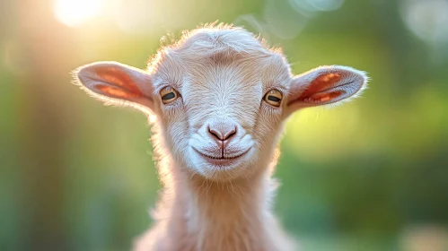 Adorable Young Goat Glowing in Nature