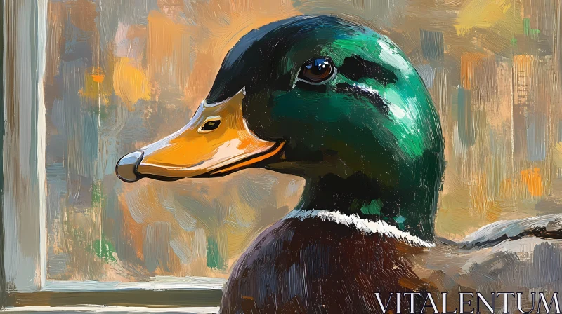 Artistic Duck Head Painting AI Image