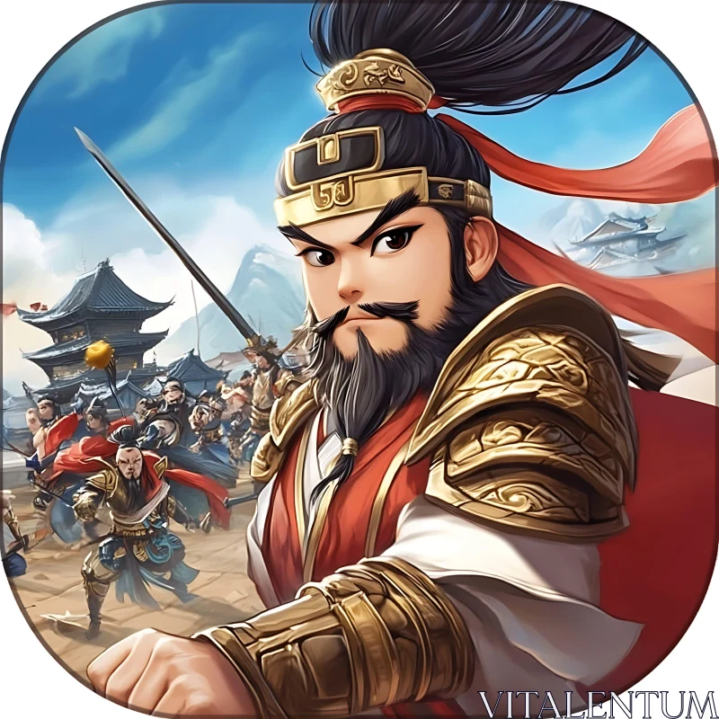 AI ART Stylized Warrior in Ancient Battle Scene