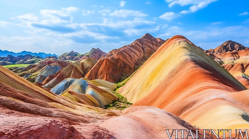 AI ART Colorful Mountains of Zhangye Danxia Landscape