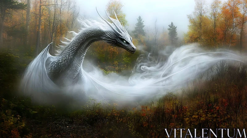 AI ART Dragon Emerging from the Mist