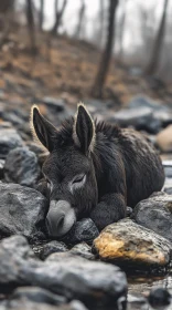 Serene Donkey in Nature