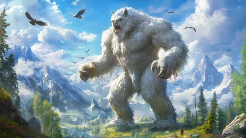 Giant Monster in Mountainous Terrain