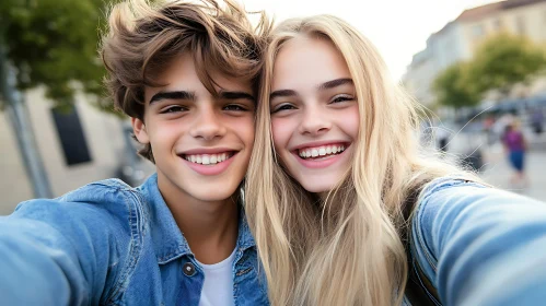 Smiling Teens Selfie