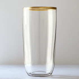 Tall Clear Glass with Golden Edge