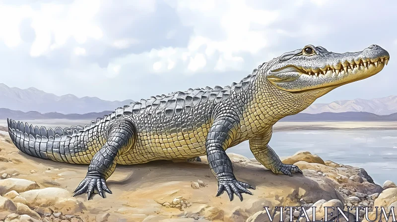 Crocodile Illustration AI Image