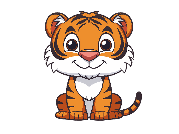 Adorable Tiger Graphic for Apparel POD Design