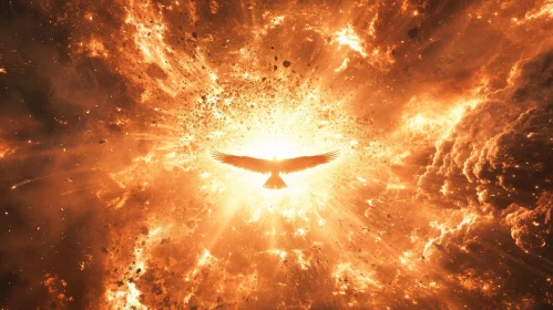 Phoenix Rising from the Ashes - Symbolic Artwork of Hope and Renewal